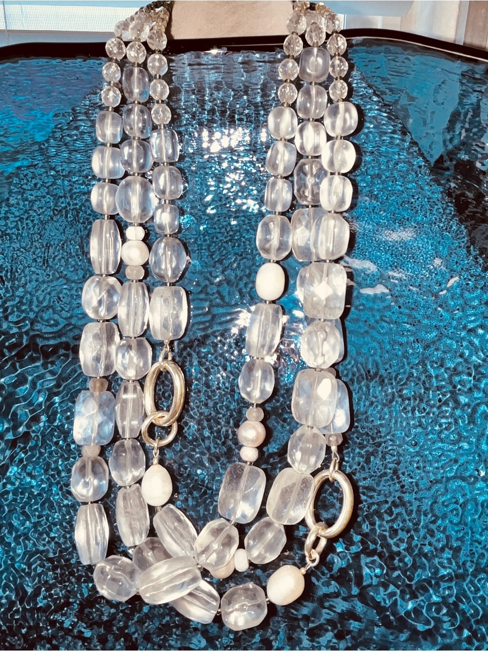Clear Multi-Strand Bead Necklace - Women Jewelry